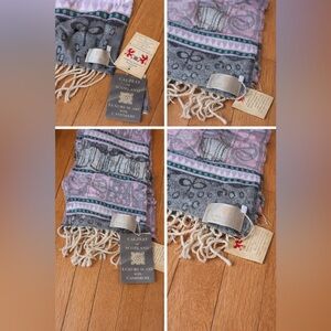 Calzeat of Scotland Cashmere Blend Scarf NWT Made in Scotland Luxury Fringe Wrap